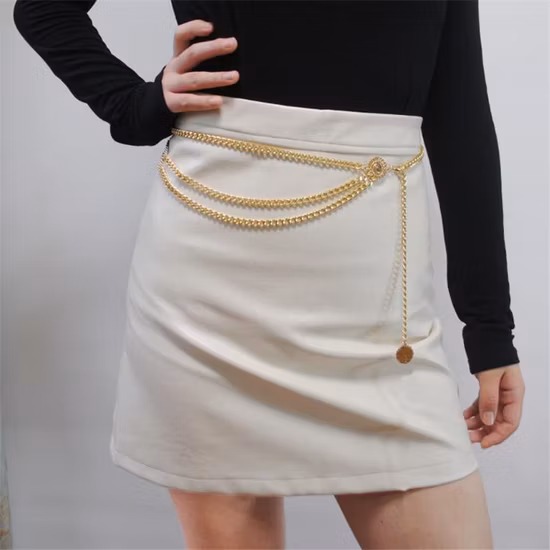 Bohemian Retro Style Multilayer Alloy Waist Chain Body Chain for Women Round Pendant Belly Chain Waist Belt Jewelry Female